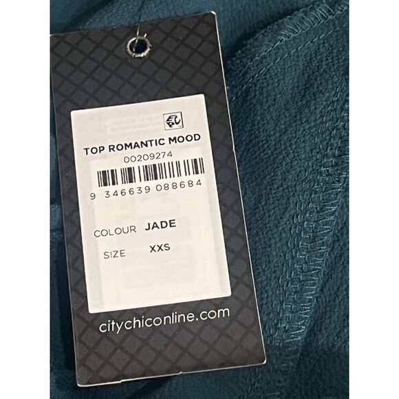 City Chic Romantic Mood PeplumTop, Jade, Size XXS (US 12)-see size chart - Picture 9 of 12